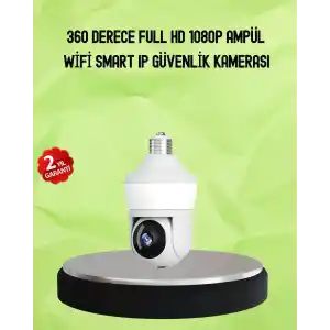 Hareket Algılamalı 360° Wi-Fi Akıllı Ampül Kamera