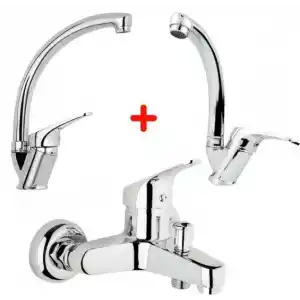 Mix Banyo Bataryası Lavabo - Evye 3 Lü Avantajlı Set