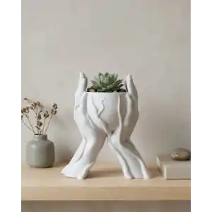 Modern Ev Dekoru İçin El Şeklinde 3D Baskı Dekoratif Saksı Vazo