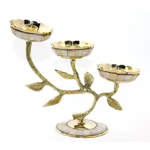 Pirinç Sedefli 3lü Şamdan 5935