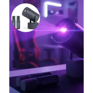 Siyah Android Sistemli Kareoke Projeksiyon 180° Döner Başlıklı