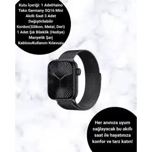 SQ-16 Mini Series 10 Akıllı Saat – 3 Kordon + Hediye Bileklik