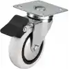 353 - 75x25 Mm Pvc Makaralı Tablalı Frenli Teker 4 Adet