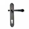 Antika Tarz Dekoratif Pirinç Taşra Banyo Kapı Kolu - 220x35 Mm, Oksit