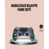 Bluetooth Kablosuz PS4 Gamepad Çift Motorlu Siyah Controller