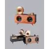 Çift Hoparlörlü Retro Bluetooth Speaker 1800mAh Bataryalı AUX USB SD Kartlı