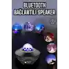 Çocuklara Özel Şarjlı Bluetooth Hoparlör Parti Led Lambası Yıldızlı Projeksiyon
