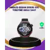 Dokunmatik Akıllı Saat Kablosuz Şarj AMOLED Ekran