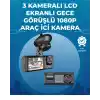 Gece Görüşlü 3lü Araç Kamerası – Geri Görüş Destekli, 170° Geniş Açı