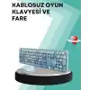 Kablosuz Klavye ve Mouse Seti – Sessiz Tuş, Retro Tasarım