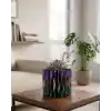 Modern Dalgalı Tasarımlı Mor 3D Dekoratif Vazo Ev Ofis Dekoru