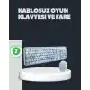 Retro Daktilo Stilli Kablosuz Klavye Mouse Seti – Sessiz ve Şık