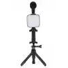 Telefon Tutucu Mini Mikrofonlu Tripod Vlog Çekim Video