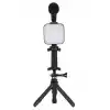 Telefon Tutucu Mini Mikrofonlu Tripod Vlog Çekim Video
