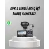 Üç Kameralı Araç DVR Full HD Gece Görüşlü ve 2 inç IPS Ekranlı