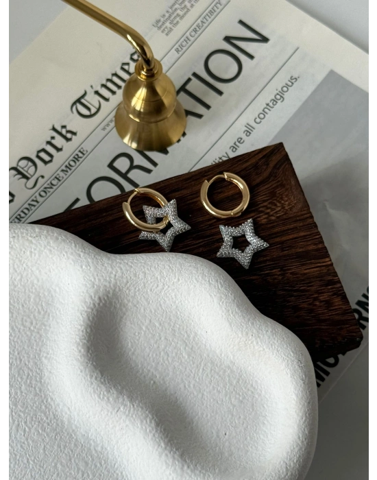 VİP Seri Yıldız & Halka küpe