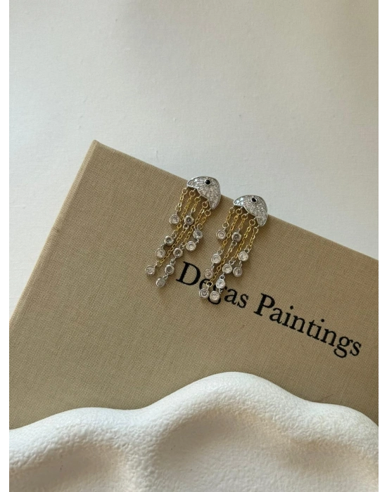 Zirkon Taşlı Balık Küpe