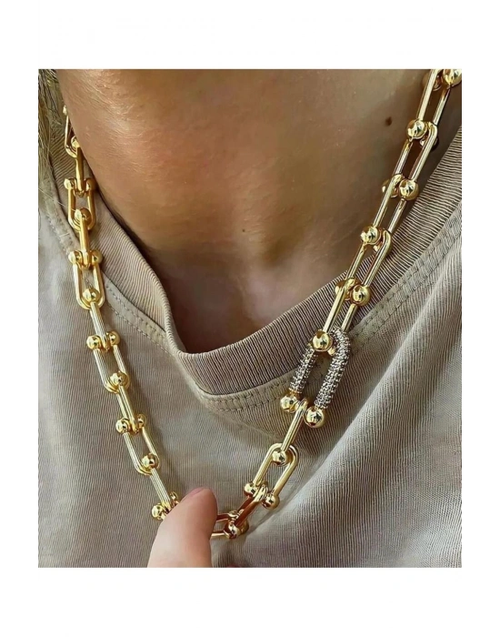 Zirkon Taş Detaylı Marka Kolye