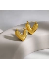 İthal üçgen kalp küpe