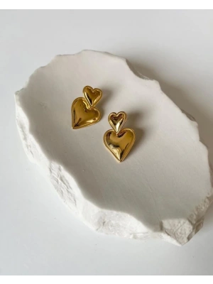 Çelik Henra Gold Küpe