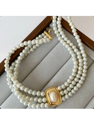 Üç Sıra Choker İnci Kolye