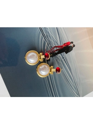 Granet Beyaz Doğal Taş Küpe