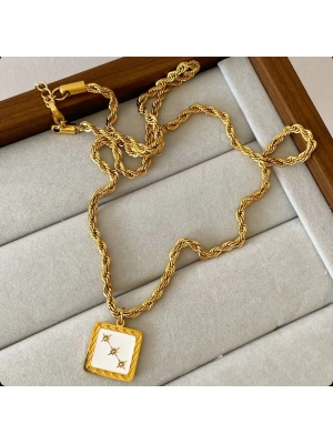 Çelik burgu kutup yıldız kolye