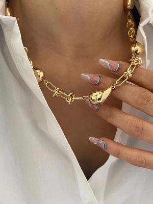 Tiff Marka Çivi Gold Kolye