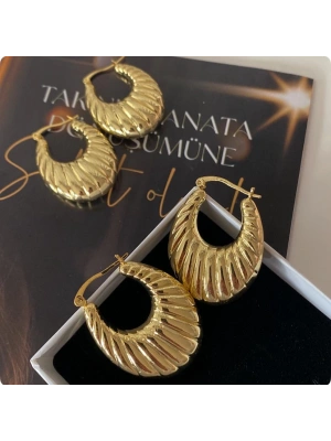 Vintage Burgu Oval Küpe