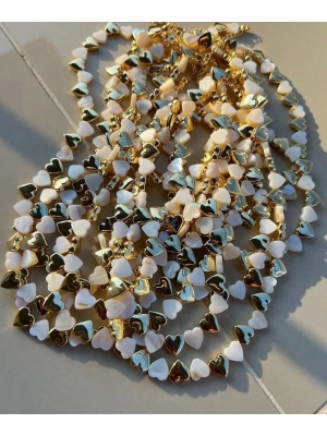 Sedef Taş Kalp Kolye