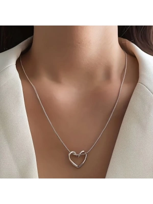 Çelik İçi Boş Love Gümüş Kolye