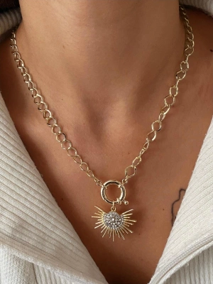 Güneş Altın Renk Kolye