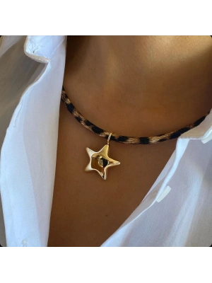 Leopar yıldız Kolye