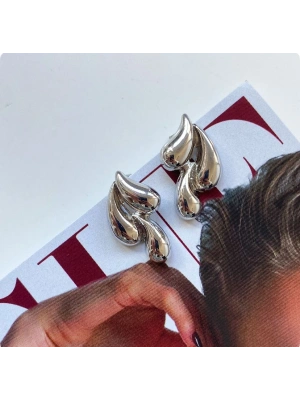 Su Damlası Gümüş Renk Küpe