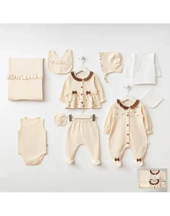 Miniycool 10010 Mnz Marka Çıtır Çiçek Yeni Doğan Hastane Çıkışı Kız 10lu Set