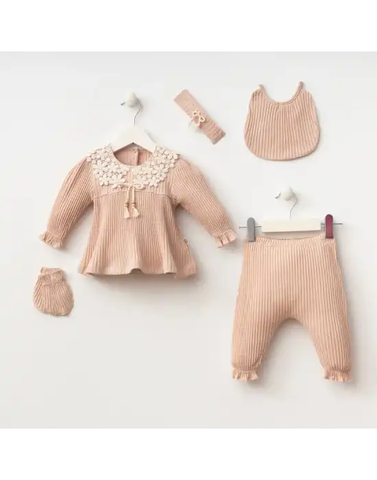 Miniycool 7074 Mnz Marka Linda Model Yeni Doğan Hastane Çıkışı Kız 5li Set