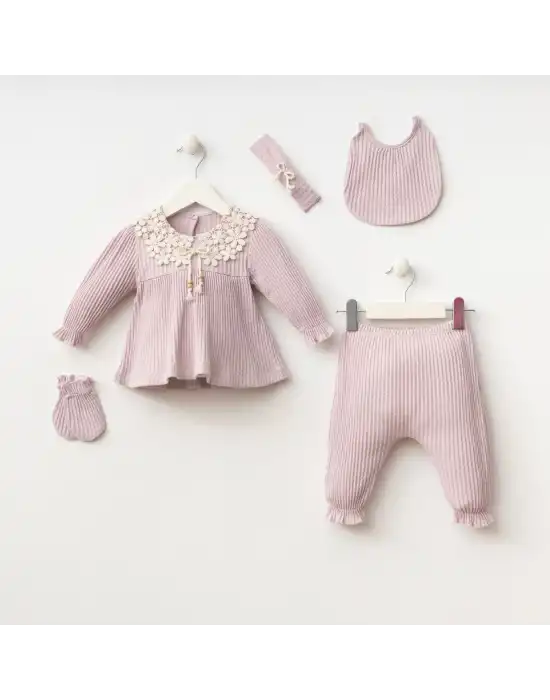 Miniycool 7074 Mnz Marka Linda Model Yeni Doğan Hastane Çıkışı Kız 5li Set