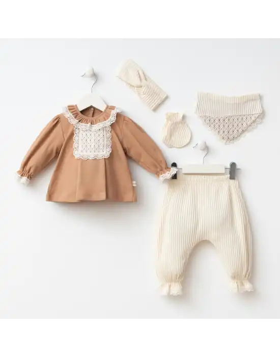 Miniycool 7094 Mnz Marka Barbara Bebek Yeni Doğan Hastane Çıkışı Kız 5li Set