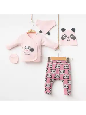 Miniycool 7011 Mnz Marka Pufidik Panda Yeni Doğan Hastane Çıkışı Kız 5li Set