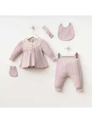 Miniycool 7074 Mnz Marka Linda Model Yeni Doğan Hastane Çıkışı Kız 5li Set