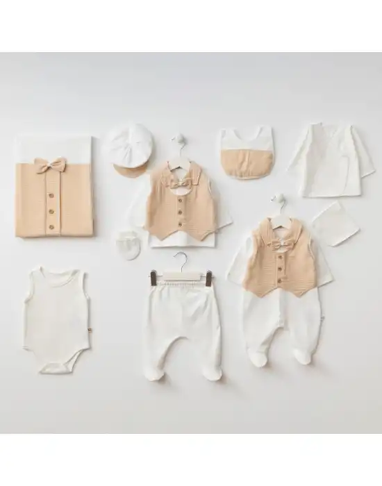 Miniycool 10006 Mnz Marka Müslin Detaylı Yeni Doğan Hastane Çıkışı Erkek 10lu Set