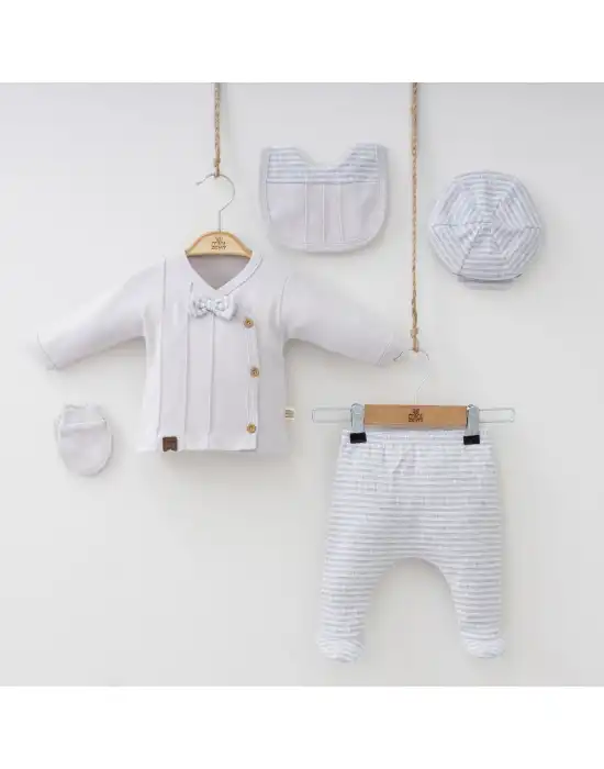 Miniycool 7038 Mnz Marka Nervüllü Yeni Doğan Hastane Çıkışı Erkek 5li Set