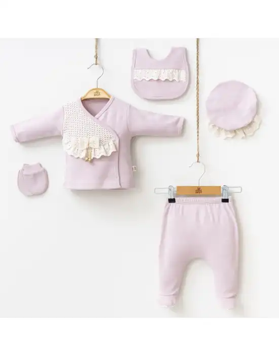 Miniycool 7045 Mnz Marka Amelia Yeni Doğan Hastane Çıkışı Kız 5li Set