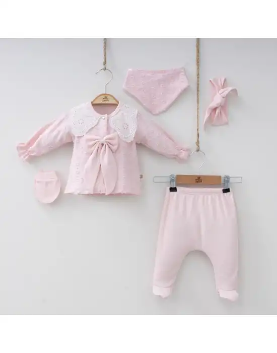 Miniycool 7049 Mnz Marka Paris Vintage Yeni Doğan Hastane Çıkışı Kız 5li Set