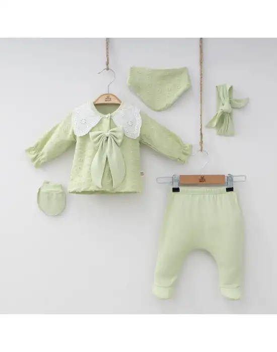 Miniycool 7049 Mnz Marka Paris Vintage Yeni Doğan Hastane Çıkışı Kız 5li Set