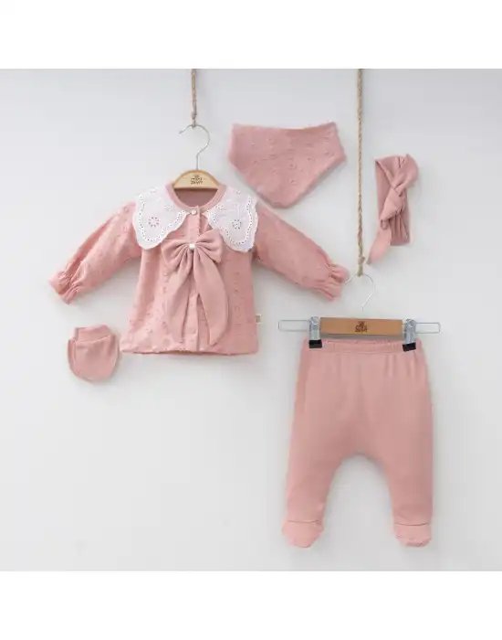 Miniycool 7049 Mnz Marka Paris Vintage Yeni Doğan Hastane Çıkışı Kız 5li Set