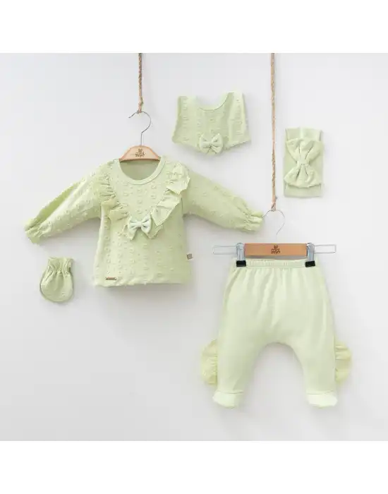 Miniycool 7052 Mnz Marka Vintage Yeni Doğan Hastane Çıkışı Kız 5li Set