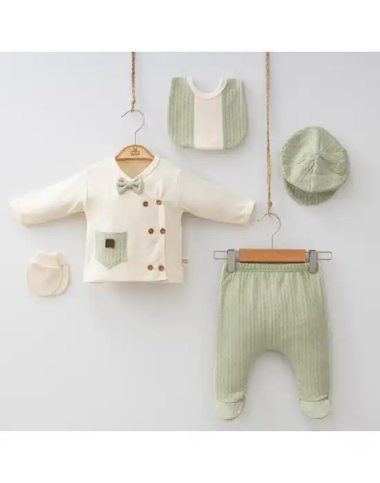 Miniycool 7055 Mnz Marka Cep Detaylı Yeni Doğan Hastane Çıkışı Erkek 5li Set