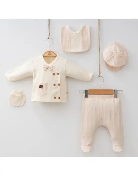 Miniycool 7055 Mnz Marka Cep Detaylı Yeni Doğan Hastane Çıkışı Erkek 5li Set