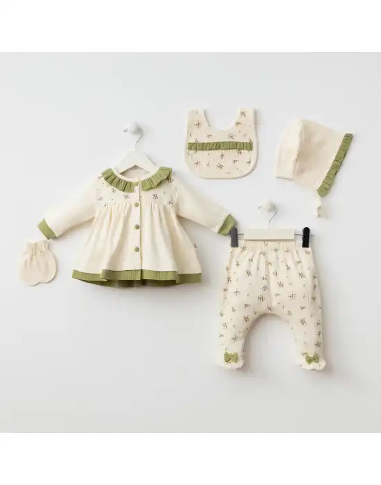 Miniycool 7068 Mnz Marka Çıtır Çiçek Yeni Doğan Hastane Çıkışı Kız 5li Set